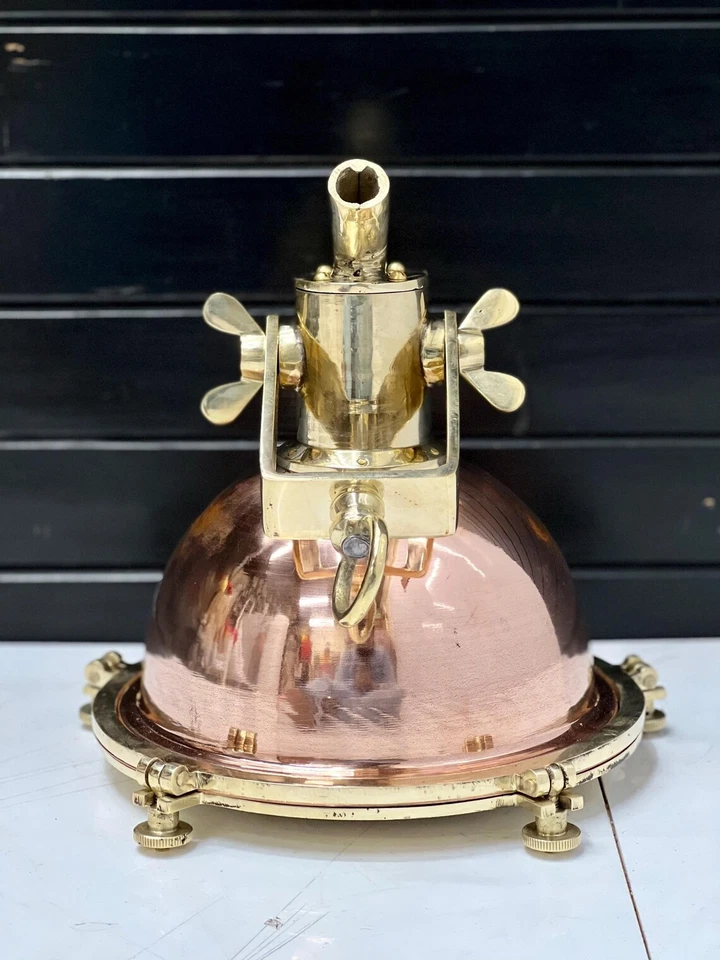 МОРСКОЙ СТАРИННЫЙ МОРСКОЙ ГЛАДКИЙ МЕДИ И ЛАТУНИ ПОДВЕСКА/ПОТОЛОК/ПОДВЕСНОЙ СВЕТ - Изображение 4 из 4