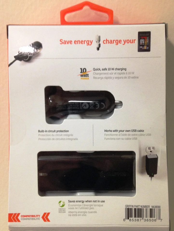 Griffin PowerDuo Universal 2 Amp Fast Car Charger iPhone 6/7/8/X/XR/XS/11 Plus - Image 3 of 4