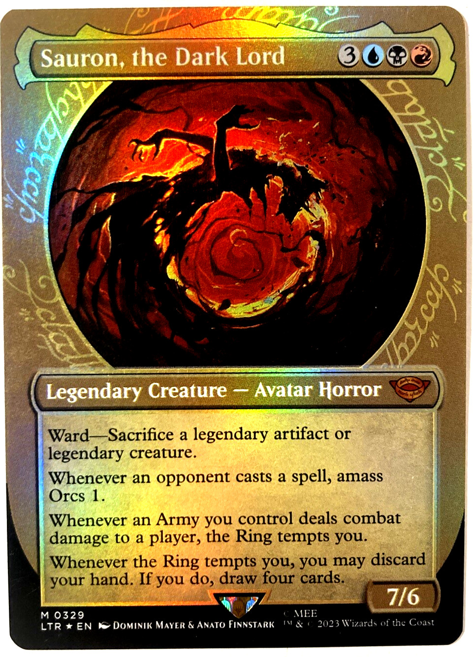 MTG Sauron, the Dark Lord SHOWCASE FOIL The Lord of the Rings 0329 LP - NM