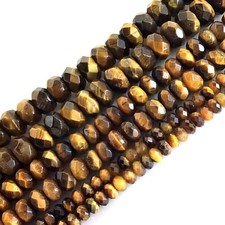 High Quality Yellow Tiger eye Faceted Rondelle Beads 15" strand 4mm 6mm 8mm 10mm