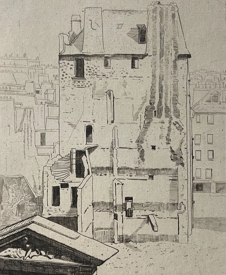 Paris Tour Bichat passage St Jean de Latran graveur Delaunay Potémont circa 1862 - Photo 3/4