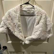 ELIZA J Faux Mink Fur Capelet Shrug-Evening-Blonde