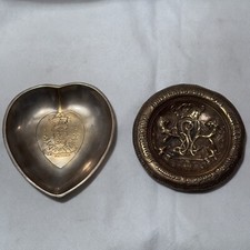 2 Posacenere In Ottone Pesante Vintage “La bagnaia” - Anni 30 - Buone Condizioni