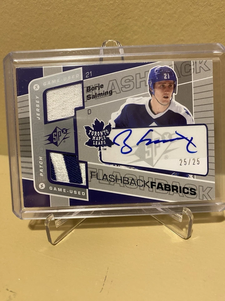 2007-08 SPx Flashback Fabrics Patch Autograph #128 Borje Salming 25/25 - Image 3 of 4