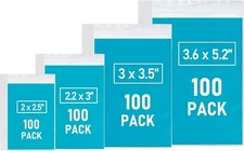 400 Pcs Small Plastic Bags Poly Resealable Clear Bags for Jewelry Pill Packaging