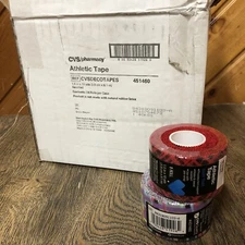 Lot Of 24 Rolls CVS Health Athletic Tape Easy Tear 10 Yards Each New