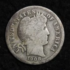 1908-D Silver Barber Dime GOOD FREE SHIPPING