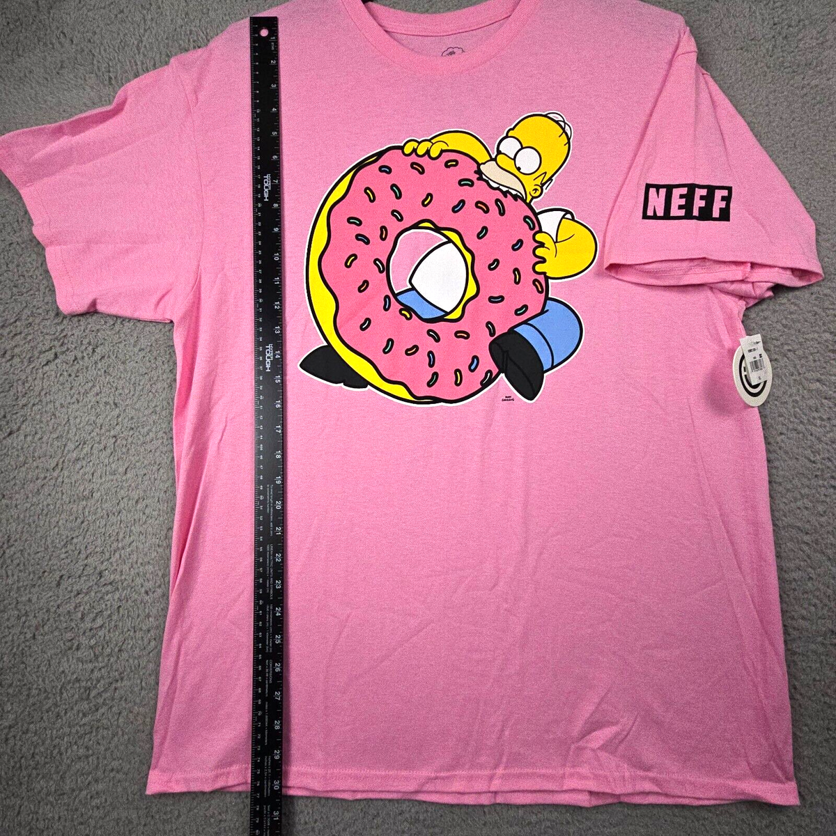 NEFF HOMER SIMPSONS DONUT SHIRT MENS XL EXTRA LARGE PINK DOUGHNUT 