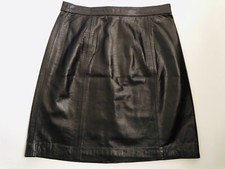 Moda Spiegel Womens Leather Skirt Lined Straight Pencil Zip Size 6 Dark Brown