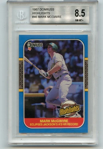 1987 DONRUSS HIGHLIGHTS #46 MARK McGWIRE ROOKIE RC, OAKLAND A'S, BGS 8.5 (39127)