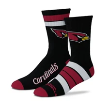 Arizona Cardinals NFL Duo 2 Pack Pair Team Colors Large Mens Crew Socks Fan Gift