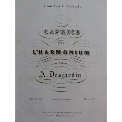 DESJARDIN A. Caprice op 18 Harmonium XIXe - Photo 1/4