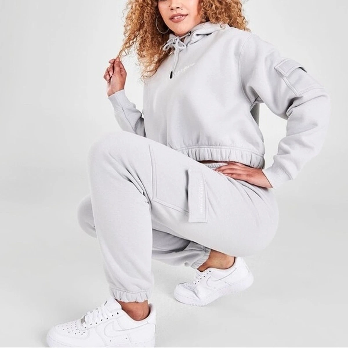 Supply & Demand Crop Cargo Hoodie Jogger Set Women's XS NWT