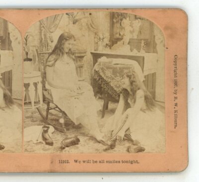 We will Be All Smiles Tonight Life Genre Kilburn Stereoview