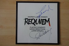 Lorin Maazel & Placido Domingo autographs signed LP cover "Requiem" vinyl