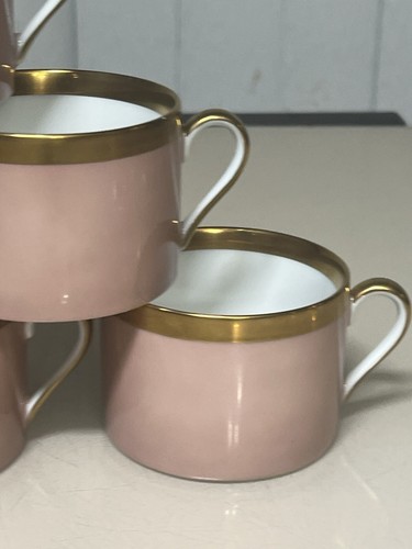 Vintage Fitz And Floyd Versailles Dusty Rose Pink Gold Teacup Lot Of 6 Free Ship - Picture 8 of 21