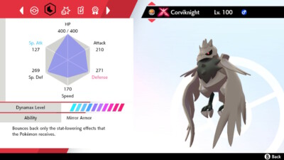 Pokemon Sword and Shield SWSH - Shiny 6IV Max EV Gigantamax Gmax Corviknight