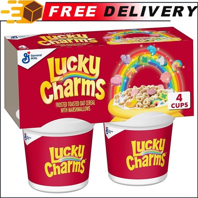 4pk Lucky Charms Gluten Free Cereal w/ Marshmallows Frosted Toasted Oat, 6.8 oz