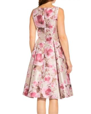 ADRIANNA PAPELL 6 Metallic Blush Floral Jacquard Fit & Flare Dress NWT $179 | eBay ADRIANNA PAPELL 6 Metallic Blush Floral Jacquard Fit & Flare Dress NWT $179 | eBay