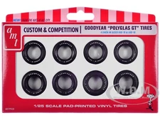 GOODYEAR POLYGLAS GT TIRES SET OF 8 PCS FOR 1/25 SCALE MODELS BY AMT AMTPP038