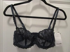 CHANTELLE CHAMPS ELYSEES LACE UNLINED DEMI BALCONETTE BRA IN BLUE  STYLE 2605