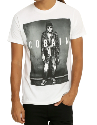 Kurt Cobain T-Shirt - Black & White Leopard Print Photo, 100% Cotton, Soft Mens Tee, XX-Large - View #2