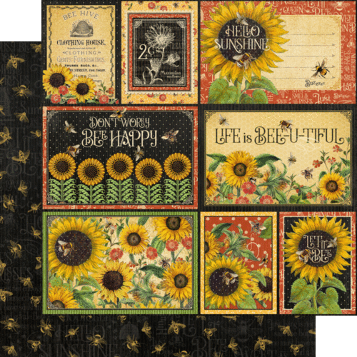 GRAPHIC 45 "LET IT BEE" 2(12X12 CUT APART PAPERS SCRAPJACK'S PLACE - Picture 2 of 2