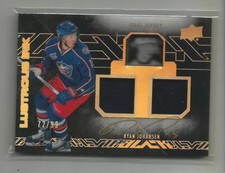 2015-16 UD Black Lustrous Ink Ryan Johansen Autograph Jersey Card #ed. 72 / 99