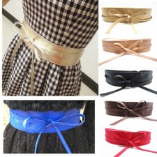 Women Belt Corset Cinch Lady Wide Dress Leather Waist Belt With Bow Tie Decor