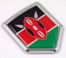 Kenya, Kenyan flag Chrome Emblem Car Decal Sticker Bike crest badge