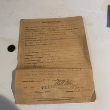 1920/21 US Army Enlistment Paper signed by George Patton - Captain, Inf. (Tanks)