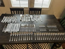 Huge 89pc Reed & Barton Queen's Garden Flatware Includes 12 serving pieces