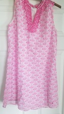 Joules Sleeveless Summer Tunic Dress (Size 4) in a  Pink & White Floral Pattern