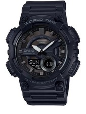 Casio Men's Analog-Digital Black Resin Strap Watch 50mm
