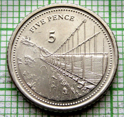 GIBRALTAR 2020 AB 5 PENCE, WINDSOR BRIDGE, UNC yes we do combine postage
