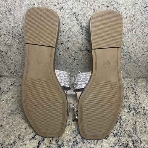 Scarpe sandalo donna A New Day argento Nina strass slip on slide taglia 10 nuove con etichette - Foto 4 di 6