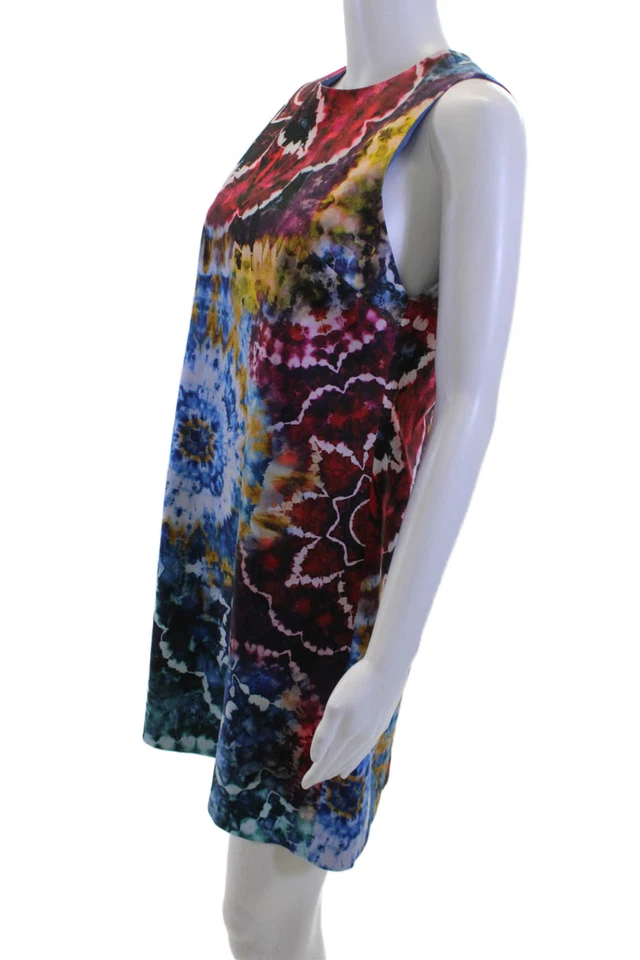 Alice + Olivia Women Shift Dress Blue Sleeveless Round Neck Mid-Calf Size 6 - Image 2 of 4