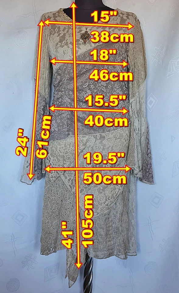 DRESS ITALY AUTHENTIC ELISA CAVALETTI BEIGE LACE CROSS WOMEN'S DRESS:US 6/SEU 34 - Image 2 of 4