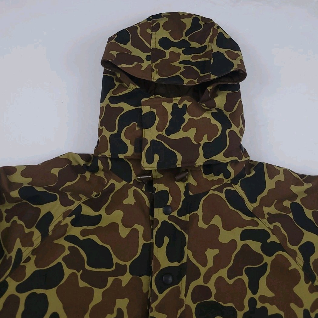 Vintage 80s Woolrich Duck Camouflage Gore Tex Lined Hooded Jacket Rare USA Made image 2