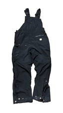 Carhartt Storm Defender Black Heavy Overalls Side Zipper And Snap Up Sz Large