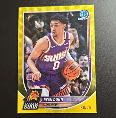 Topps 2025 Bowman Chrome Ryan Dunn Phoenix Suns #BCV-195 Gold Refractor /75