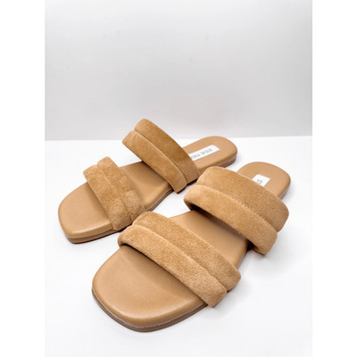 Steve Madden Sandals Womens Size 7 Tan Leather Double Strap Open Toe