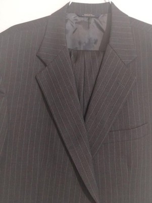 (SA138) MINT Brooks Brothers LIGHT SILKY WOOL DARK GRAY PINSTRIPE SUIT- 42R