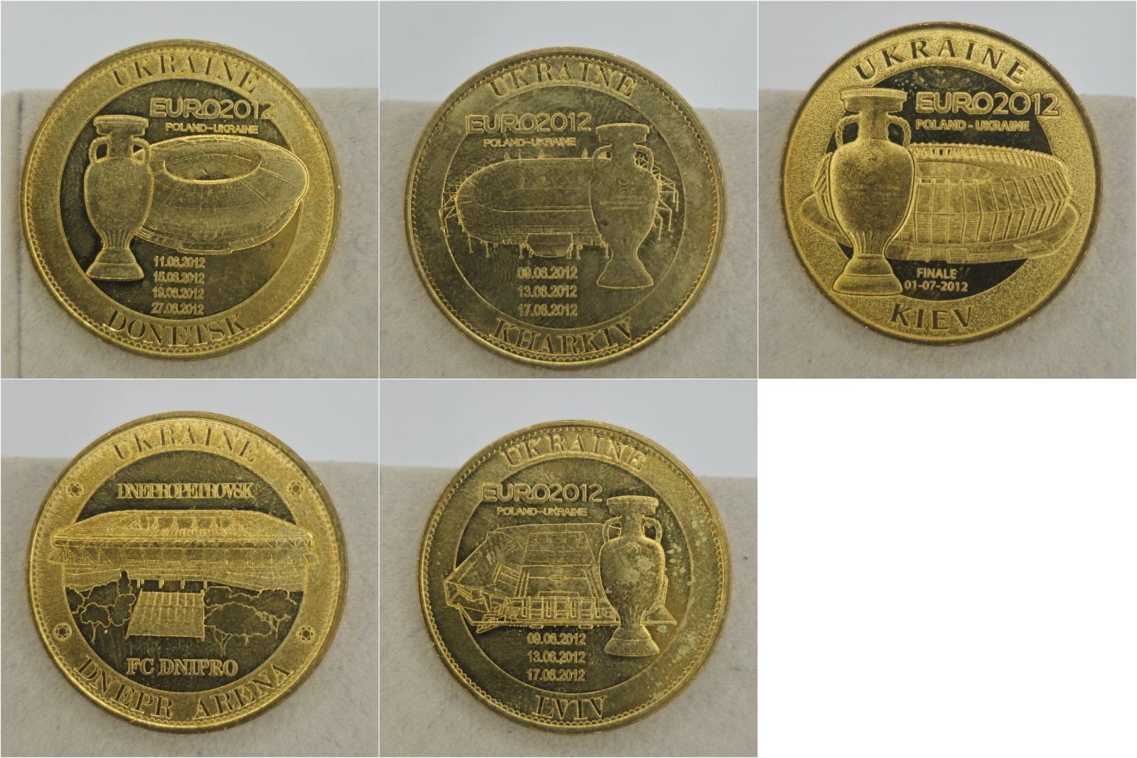 Ukraine Euro 2012 - Lot Jetons Touristiques Médailles Souvenirs Monnaie de Paris