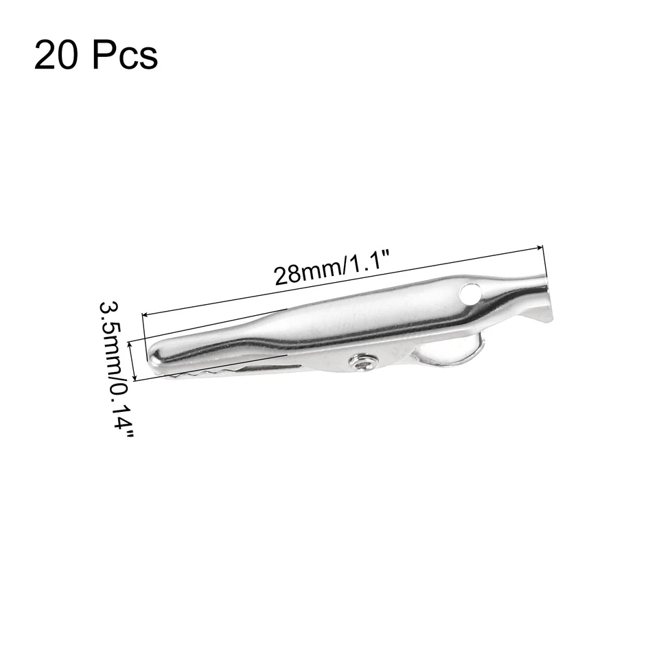 20Pcs Alligator Hair Clips, 28/24x3.5mm(LxW) Silver Metal Curls Clips Foto 2 de 4