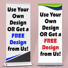 Premium Custom Retractable Banner 33"x81" with stand For Events - FREE DESIGN