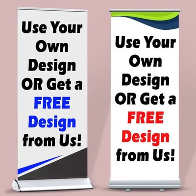 Premium Custom Retractable Banner 33''x81'' with stand For Events - FREE DESIGN