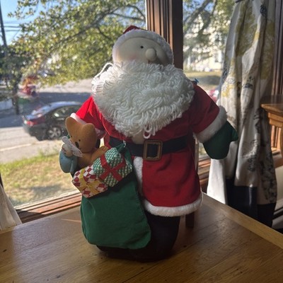 Vintage Christmas Corner Stuffed Santa w Presents 20''