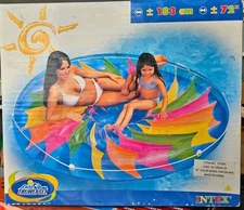 Vtg Y2K INTEX The Wet Set Intex 2002 Float INFLATABLE Color Wheel Fun Island 72”