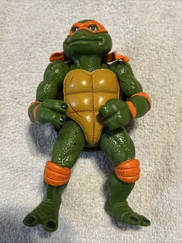 TMNT Michelangelo Vintage Action Figure 1992 Playmates Mirage Soft PVC Turtle